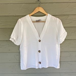 Boxy white ASOS button top
